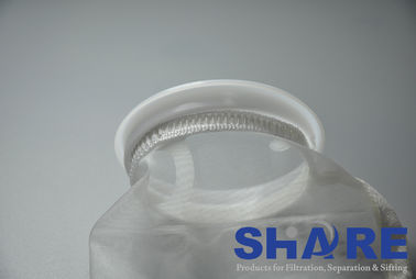 High Dirt Holding Capacity 1 Micron Filter Fabric Liquid Filter Bags With Galvanized Steel Ring
